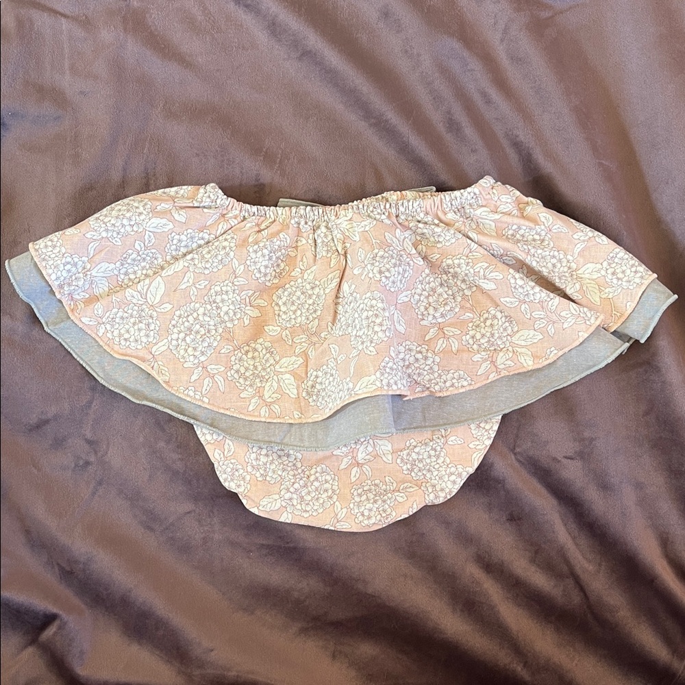 NWT Calamaro 100% Cotton Frilly Hydrangea Bloomer Set - Picture 5 of 7